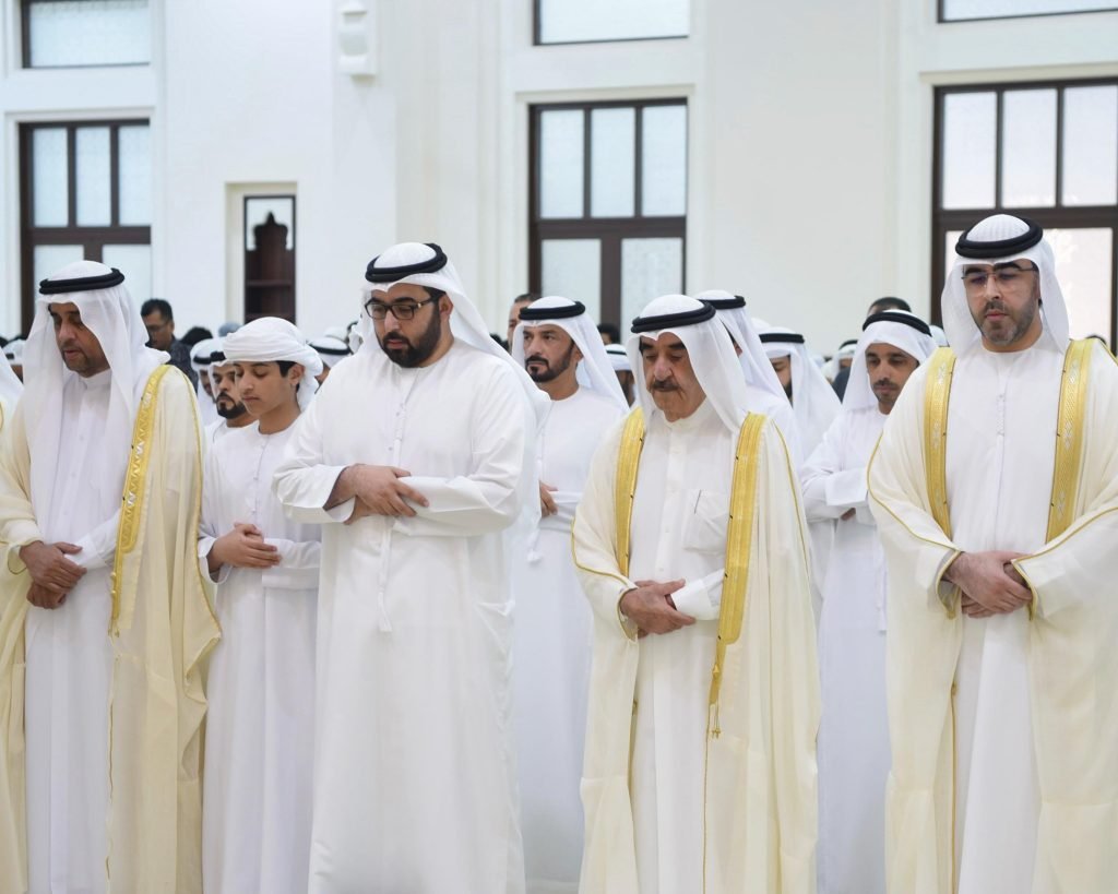 UAQ Ruler performs Eid Al-Adha prayer at Ahmed bin Rashid Al Mu’alla Mosque